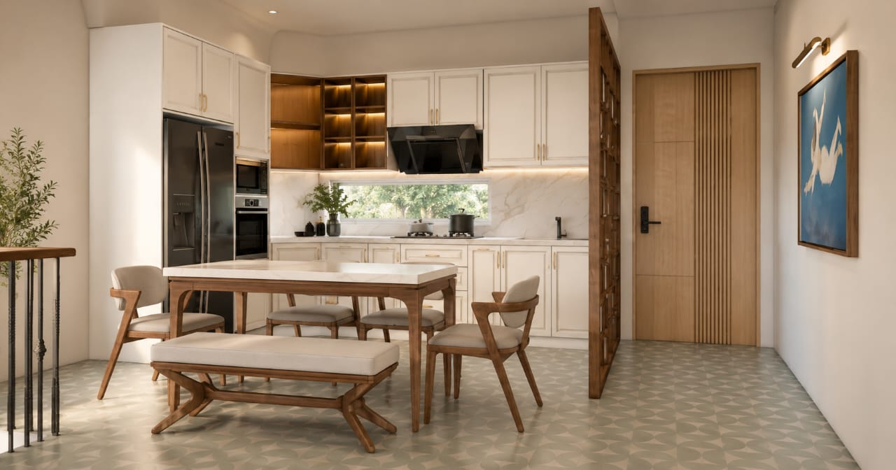 Kitchen and dining interior concept for Thano Homes